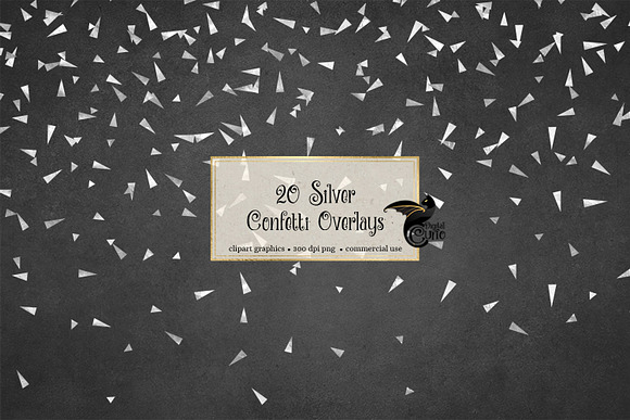 Silver Confetti Overlays in Illustrations - product preview 4