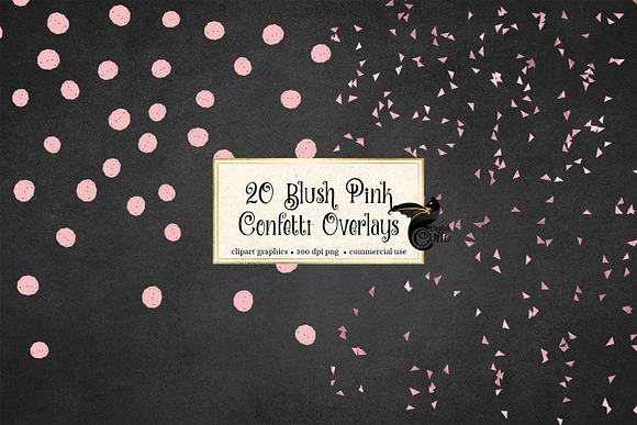Blush Pink Confetti Overlays in Illustrations - product preview 1