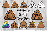 Poop emoji vector set