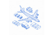 Wireframe of logistics icons