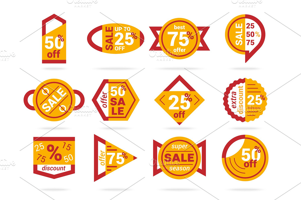 Set of geometric sale banners in Illustrations - product preview 8