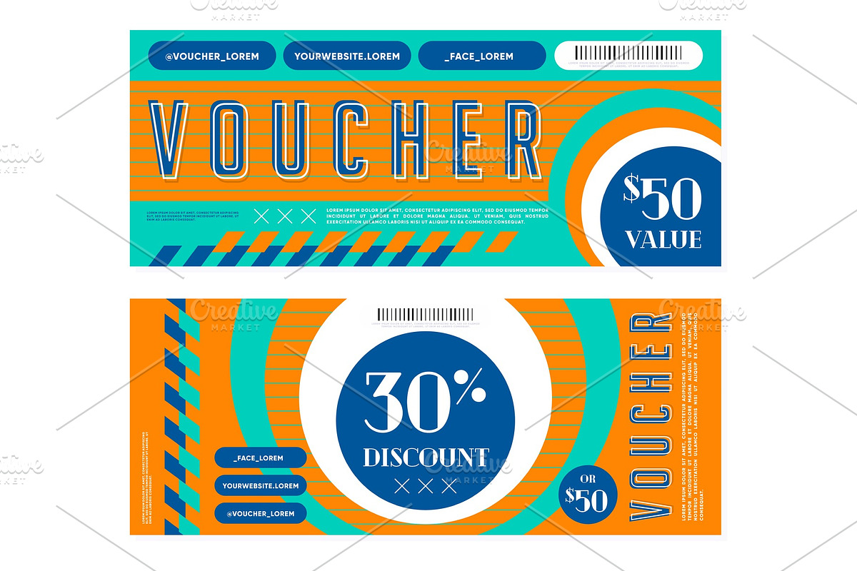 Bright gift vouchers with discount in Illustrations - product preview 8