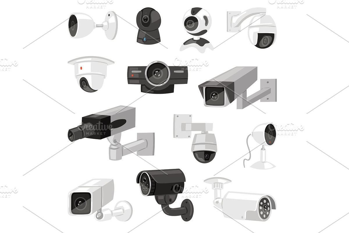 Security camera vector cctv control in Objects - product preview 8