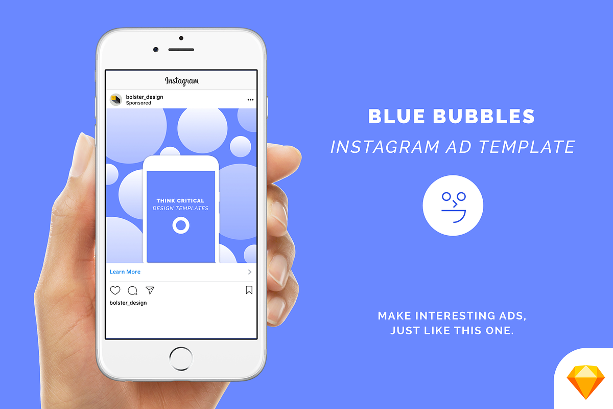 Blue Bubbles - Instagram Ad Template in Instagram Templates - product preview 8