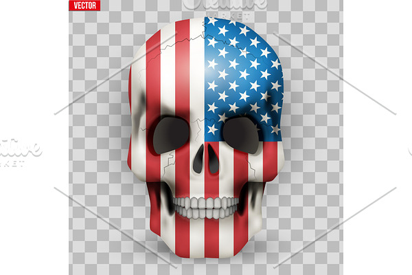 Skull with USA flag