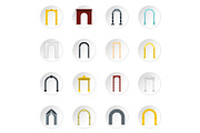 Arch icons set, flat style