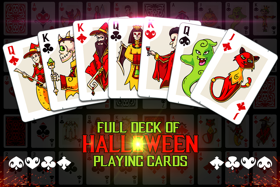 Full Deck of Halloween Playing Cards