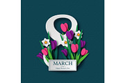 8 March greeting card for Womens Day