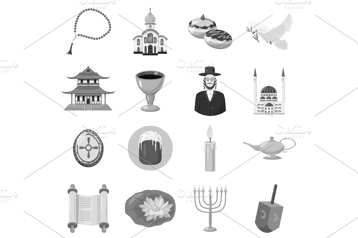 Judaism church traditional symbols in Illustrations - product preview 8