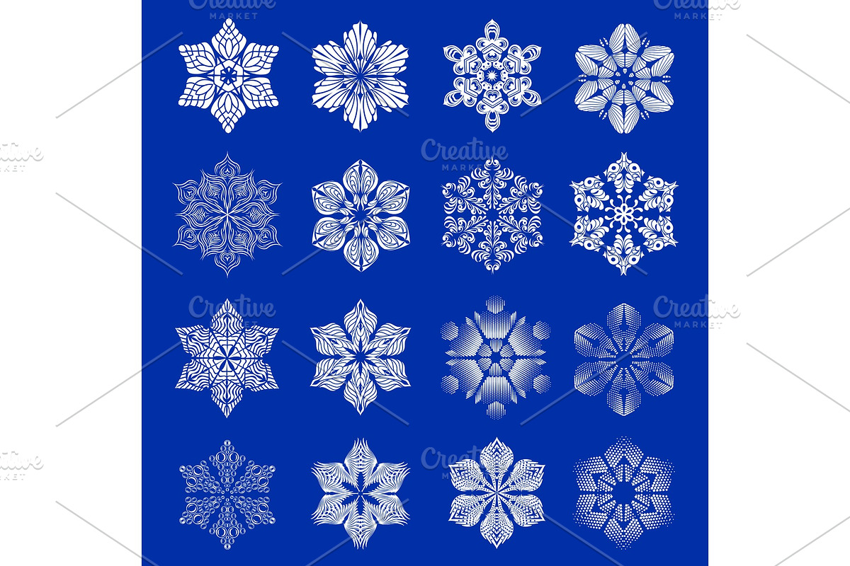 Snowflake icons set, simple style in Objects - product preview 8