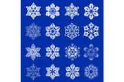 Snowflake icons set, simple style
