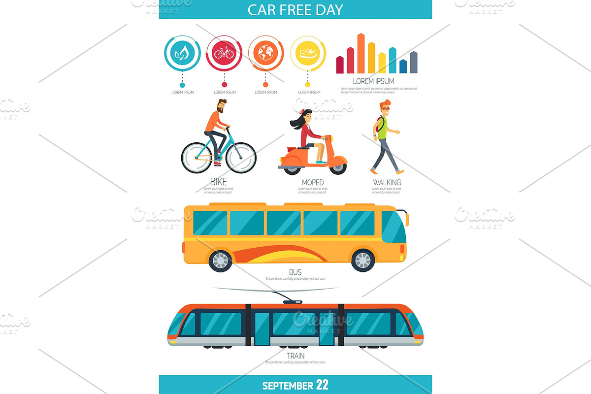 Car Free Day September 22 Vector in Illustrations - product preview 8