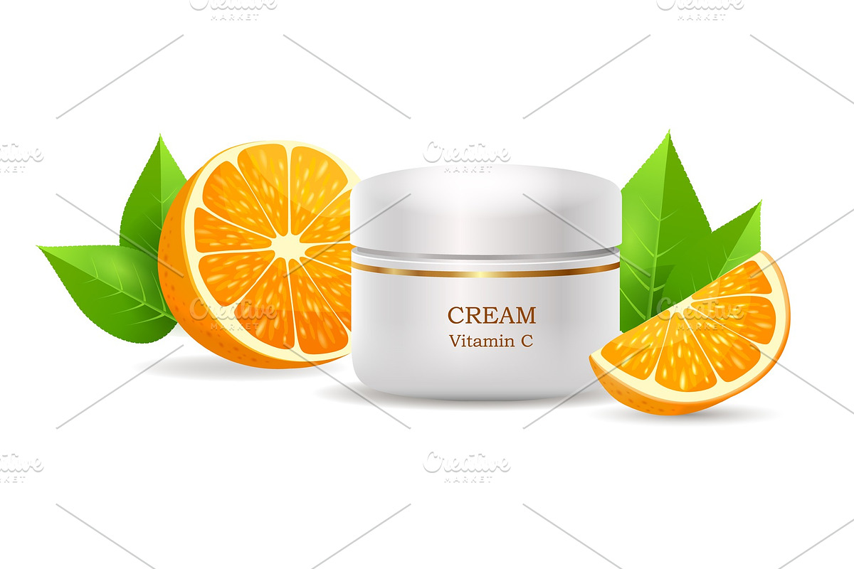 Cream with Vitamin C in Glossy Tube in Illustrations - product preview 8