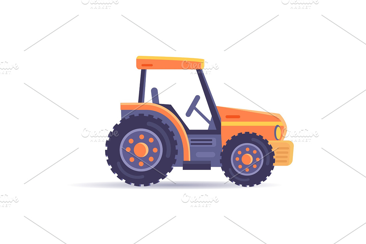 Excavator Tractor Vehicle Isolated in Illustrations - product preview 8