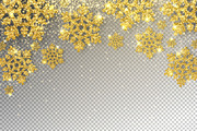 Huge Golden Snowflakes Vector