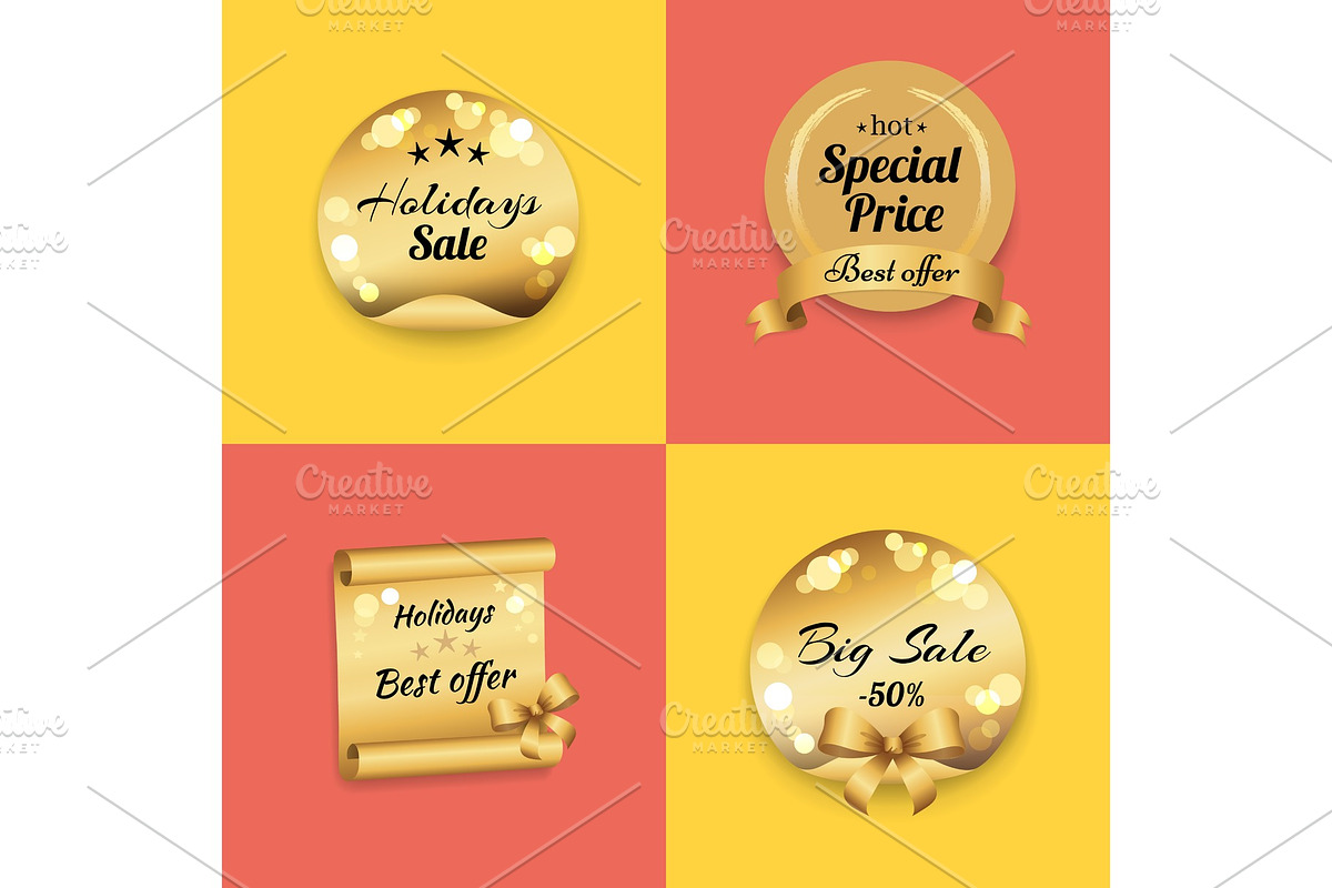 Holidays Best Offer Label on Gold in Objects - product preview 8