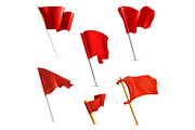 Red flags, vector icons