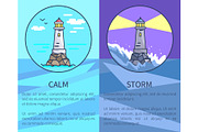 Set of Posters Depicting Lighthouses