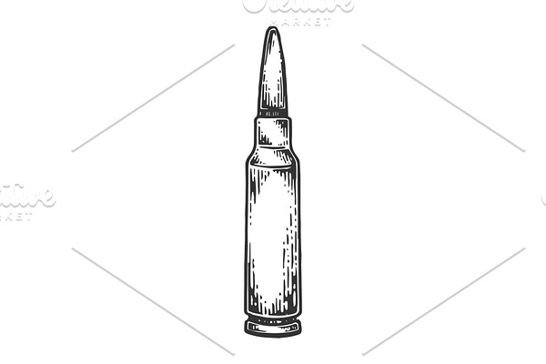 Firearms cartridge engraving vector