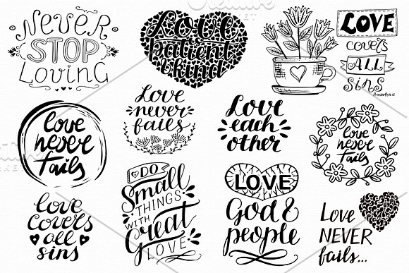 CHOOSE LOVE set in Illustrations - product preview 2