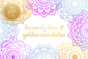Mandala Clipart in Blue & Gold