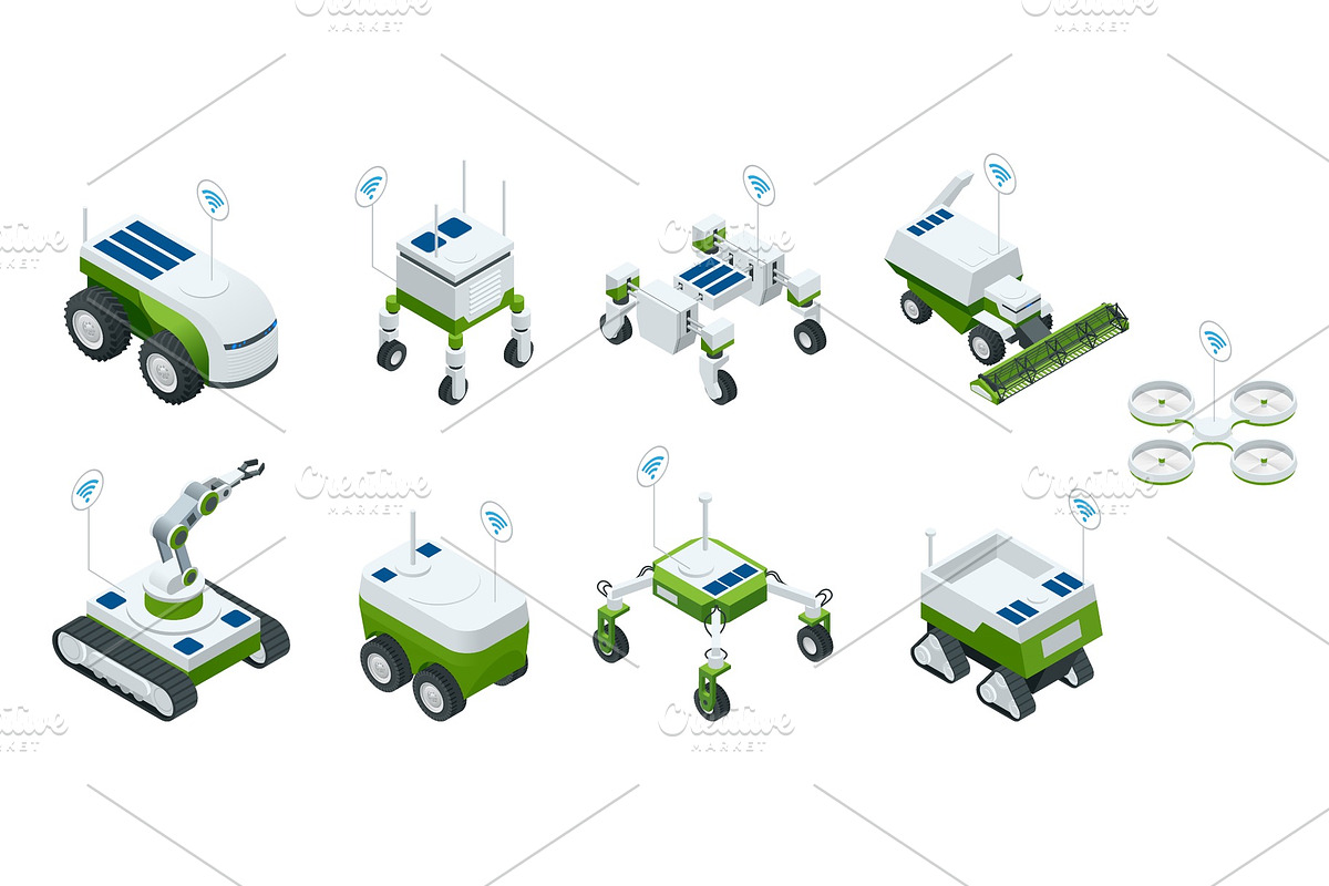 Isometric set of iot smart industry in Illustrations - product preview 8