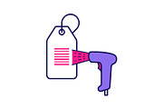 Barcode reader scanning tag icon