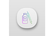 Medicine vial and syringe app icon
