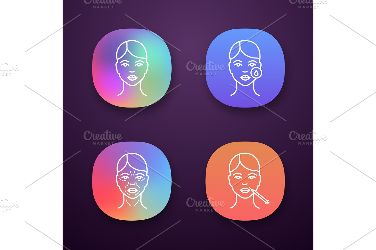 Neurotoxin injection app icons set in Icons - product preview 8