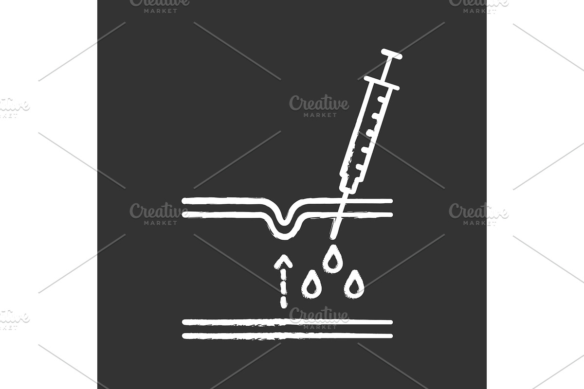 Neurotoxin injection chalk icon in Icons - product preview 8