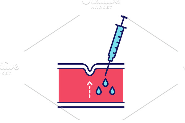 Neurotoxin injection color icon