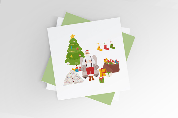 Santa Claus reading letters in Illustrations - product preview 1
