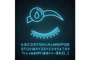 Makeup removal neon light icon