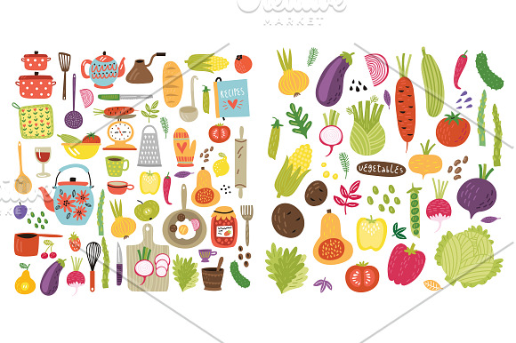 KITCHEN vector set in Illustrations - product preview 1