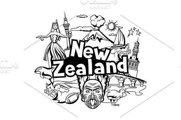 New Zealand print design.