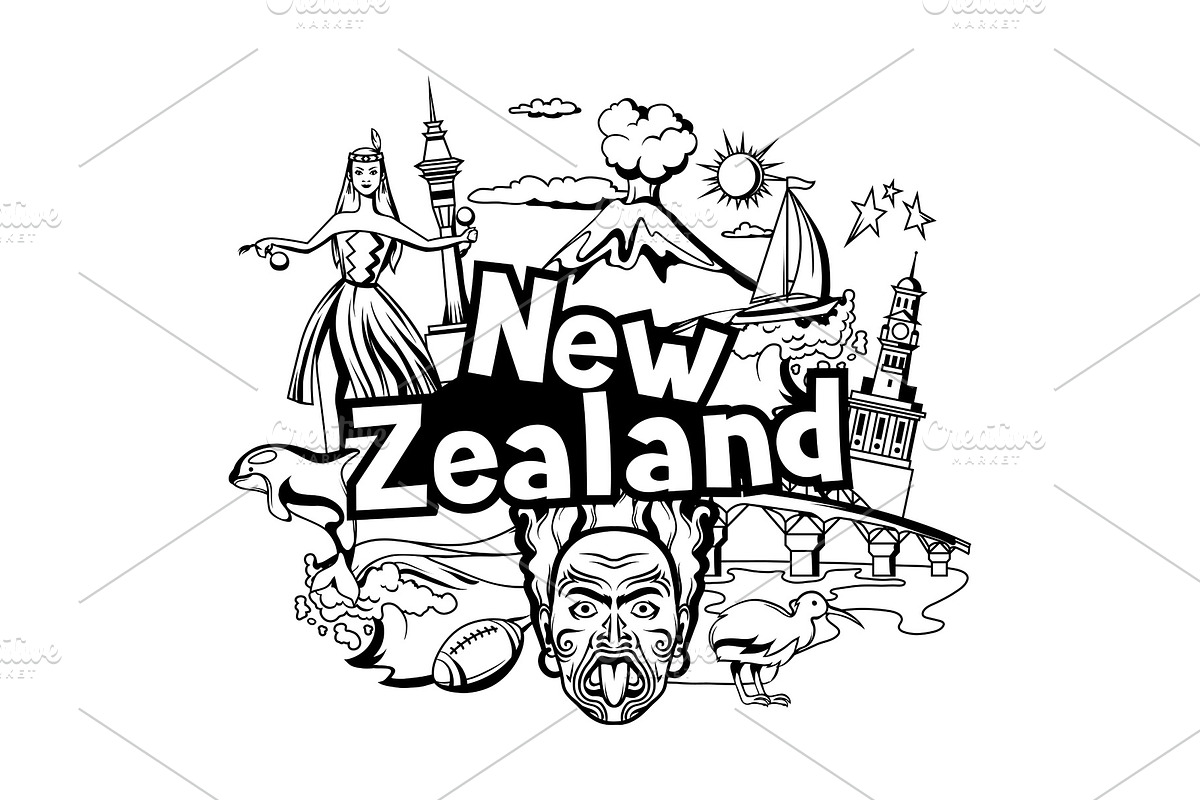 New Zealand print design. in Illustrations - product preview 8