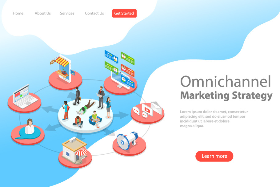 Landing page template of omnichannel