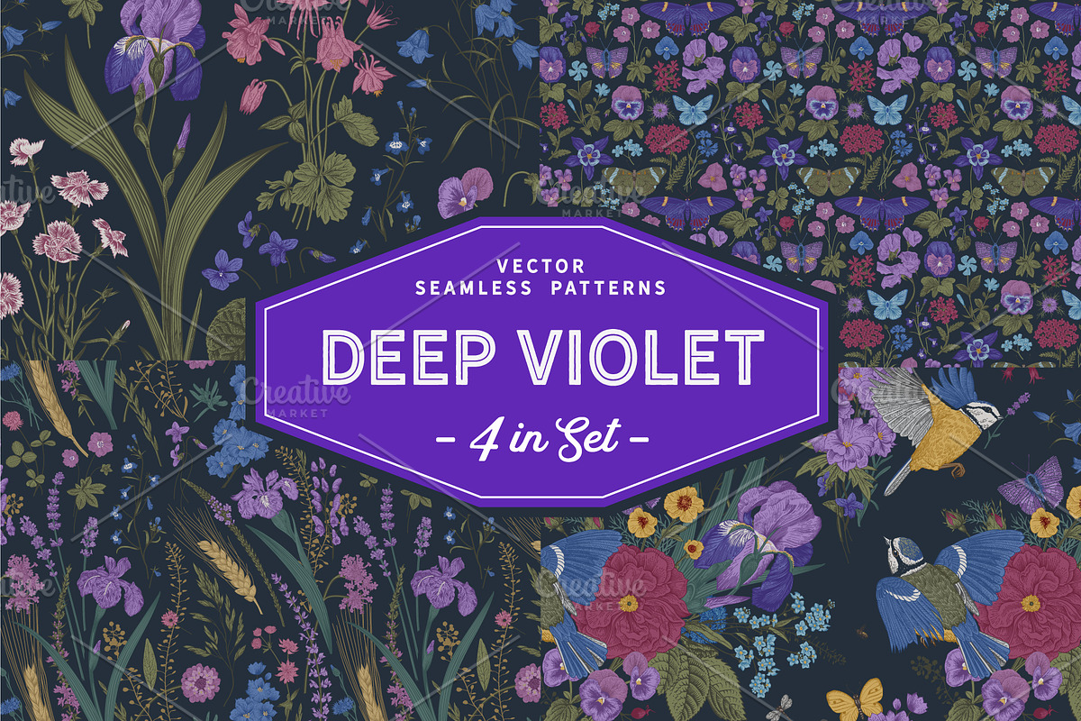Deep violet. Seamless Patterns in Illustrations - product preview 8