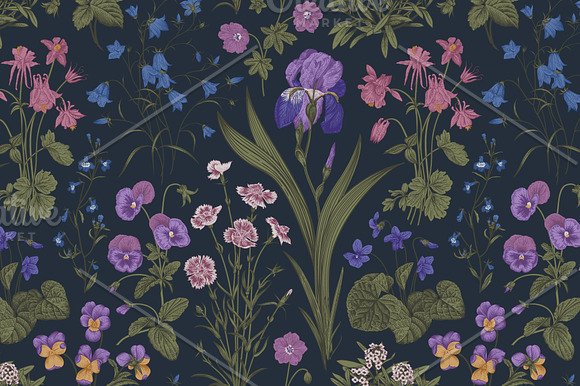 Deep violet. Seamless Patterns in Illustrations - product preview 2