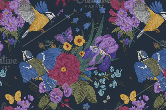 Deep violet. Seamless Patterns in Illustrations - product preview 3