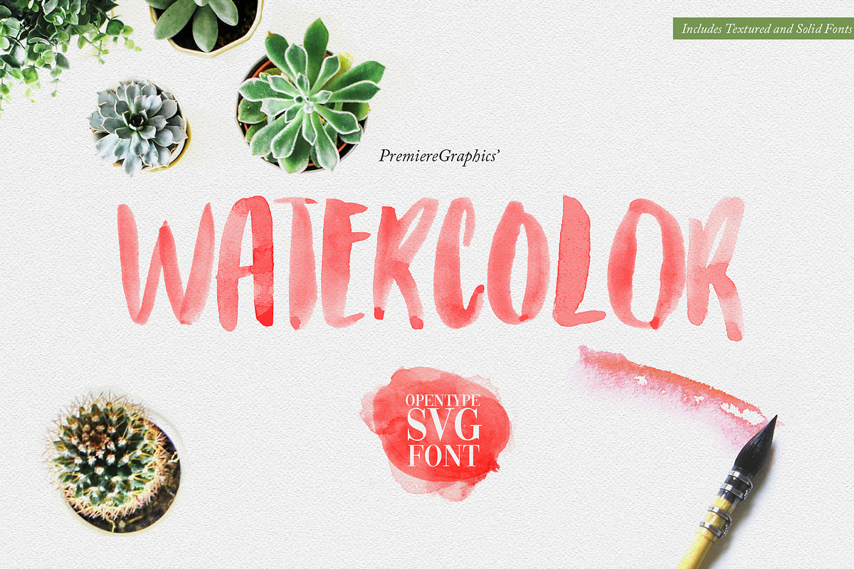 Watercolor Opentype-SVG Font in Script Fonts - product preview 8