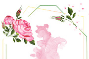 Watercolor roses background