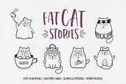 Funny Cat Illustrations Set