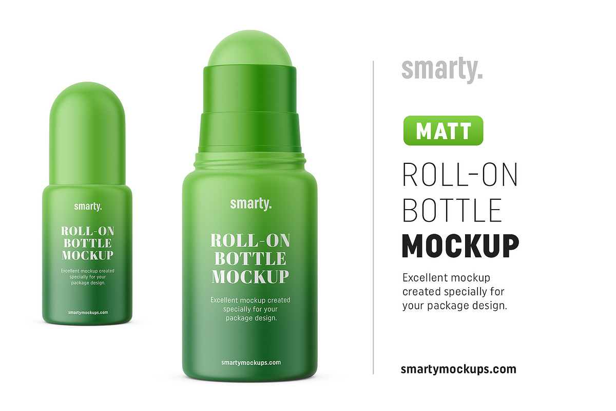 Matt roll-on bottle mockup in Product Mockups - product preview 8