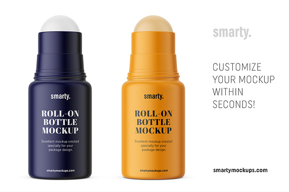 Matt roll-on bottle mockup in Product Mockups - product preview 2