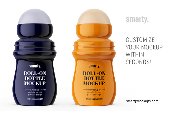 Glossy roll-on bottle mockup in Product Mockups - product preview 2
