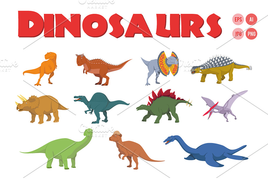 11 Realistic Dinosaurs Collection in Illustrations - product preview 8