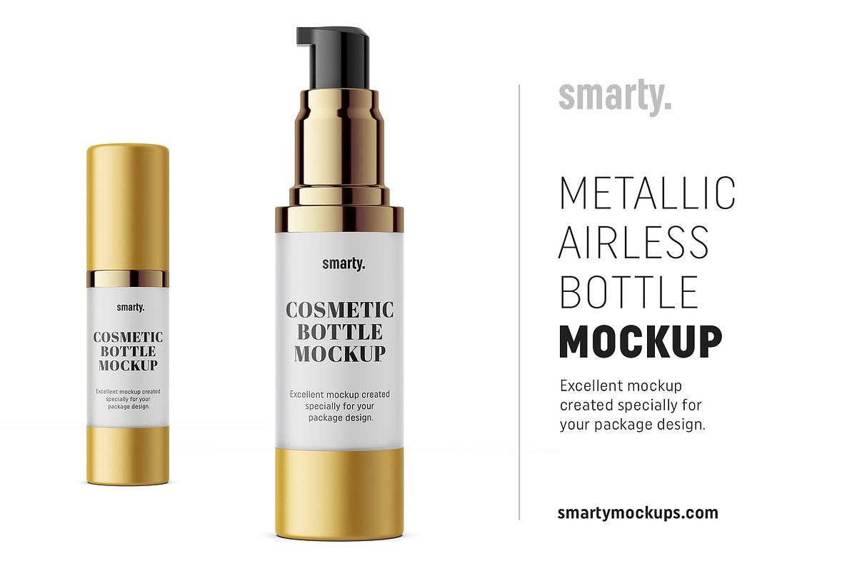 Metallic airless mockup / 30 ml  in Product Mockups - product preview 8