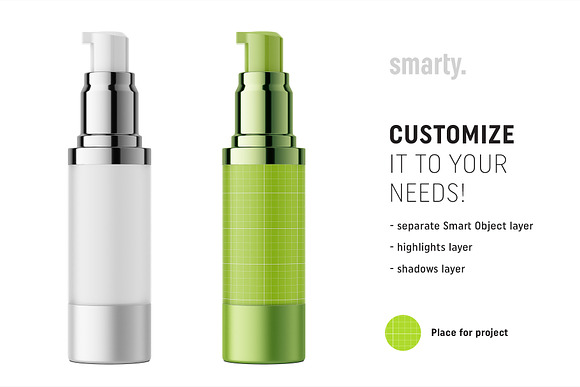 Metallic airless mockup / 30 ml  in Product Mockups - product preview 1