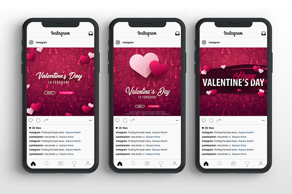 Valentine's Day Social Media Banners in Instagram Templates - product preview 1